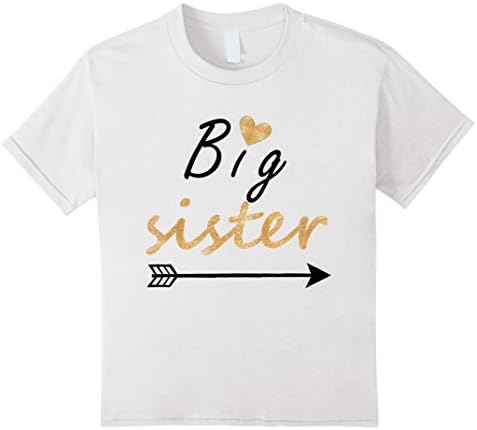 Kids Big Sister T Shirt - Gift for New Big Sister 6 White