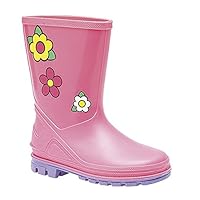 Stormwell Girls Puddle Floral Rain Boots (9 US) (Pink/Lilac)