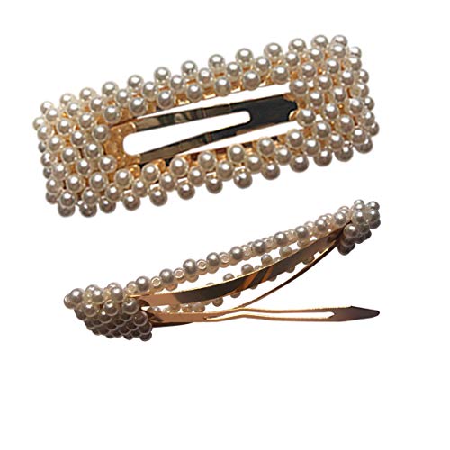 WillingTee 12pcs Pearls Hair Clips Glitter Rhinestones Hair Clips for Women Bling Hairpins Headwear Barrette Styling Tools Accessories