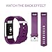 iGK Replacement Bands Compatible For Fitbit Charge 2 Bands, Adjustable Replacement Bands with Metal Clasp Compatible For Fitbit Charge 2 Wristbands Special Edition Plum Large