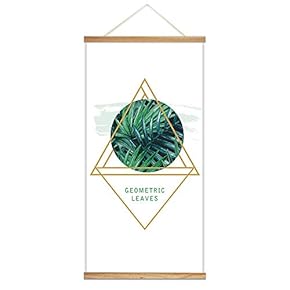 Hanging Poster Wooden Framed Beautiful Leaves Theme Home Wall Canvas Prints Ready to Hang - 18"x36"