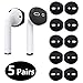 OneCut (Fit-in Case 5 Pairs Silicon Tips Ear Skins and Covers Compatible with AirPods 1 & 2, Anti Slip Anti Scratch Soft Ear Tips for EarPods Headphones/Earphones/Earbuds(Black)