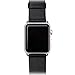 Compatible with Apple Watch Band 42mm, eLander Top-Grain Leather Band Strap with Stainless Metal Clasp for Apple Watch All Models 42mm (Leather - Black)