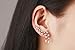 Chichinside CZ Crystal Leaves Ear Cuffs Climber Earrings Sweep up Ear Wrap Pins 1 Pair (rose gold-plated-base)