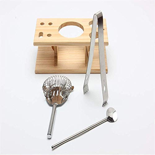 LKNJLL Barkeeper Kit mit stilvollem Bambusstandplatz, 9 Stück Cocktail Shaker Set for Mixed Drink, professionelle… – Bild 6