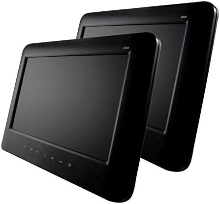 Dual LED 9" Active Headrest with Single DVD/USB/SD Rear-Seat Entertainment System Vission AM-90ASD Piano Black