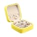 Vlando Small Travel Jewelry Box Organizer - Faux Leather Storage Case for Rings Earrings Necklace - Best Gifts Choice for Girls Women (Yellow)