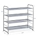 Bextsware Stackable Metal Mesh 1-Tier Classic Elegant Silver Shoe Rack