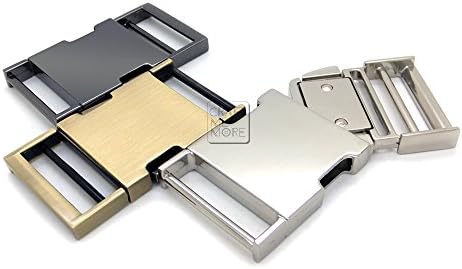 CRAFTMEmore 2 PCS 1-1/4 Inches Metal Quick Side Release Buckle Webbing Bag Clip Lock Belt Strap Backpacks Collar - Premium Quality (Silver)