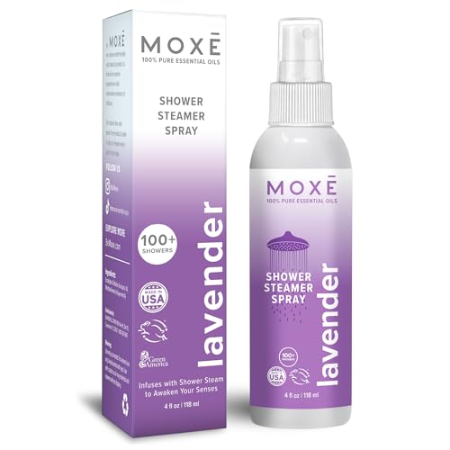 MOXE Shower Mist, Spa Steam Spray, Certified Natural Essential Oils, Aromatherapy, Tension Relief (Lavender, 4 Fl Oz (Pack of 1))…