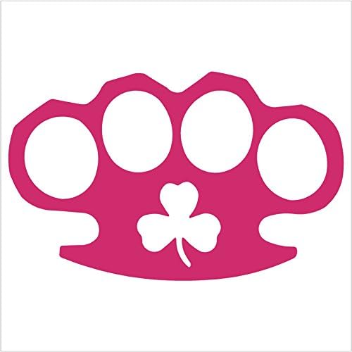 Irish Brass Knuckles Sticker Decal Car Bike Window Home Decor Macbook Decoration Wall Art Auto Adhesive Vinyl Car Notebook (5.5", Pink)