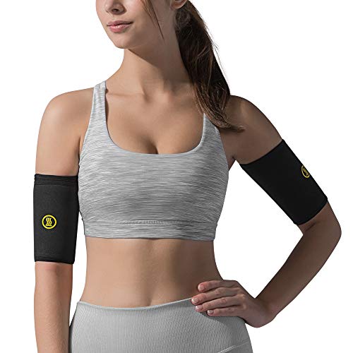 Hot Shapers Arm Sleeves - Two Compression Sleeves for a Women's Workout to Lose Fat - Accessories for Weight Loss Gym Exercises - Bicep Trimmers and Slimmers Equipment (S, Black)