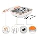 SUPOW Lunch Box, Portable Electric Heating Lunch Warmer Box with Removable Stainless Steel Container Food Heater and a Car Charger (Orange)