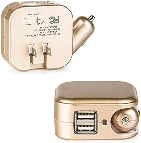 Dual USB Car charger ,Gedston 2 in 1 10.5W 5V 2.1A Fast Charging Travel Charger with Foldable Plug Wall Charger for iPhone8Plus/X/7/6s/6plus iPad Samsung Galaxy S8plus Note8 and more(Black)