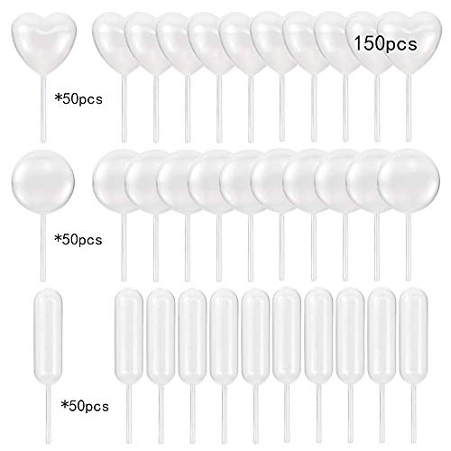 150pcs 4ml Disposable Plastic Squeeze Transfer Pipettes-Heart,Round and Rectangular,3 Shapes for Cupcakes, Chocolate,Strawberries - Thumbnail 7