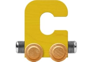 Maple Landmark NameTrains Bright Letter Car C - Made in USA (Yellow)