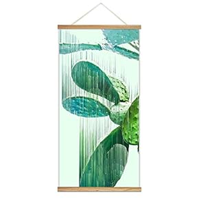 Hanging Poster Wooden Framed Fashion Beautiful Cactus Theme Home Wall