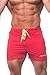 Jed North Men's Fitted Shorts Bodybuilding Workout Gym Running Tight Lifting Shorts,Crimson Red,Medium