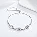 BAMOER Platinum Plated 925 Sterling Silver Cubic Zirconia Enamel Round Evil Eye Bracelet for Women Valentine's Day Gifts (Tri-Eye Bracelet)