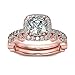 Iumer Rose Gold Bridal Set Zircon Wedding Engagement Couple Stacking Ring Set Women Jewelry,9