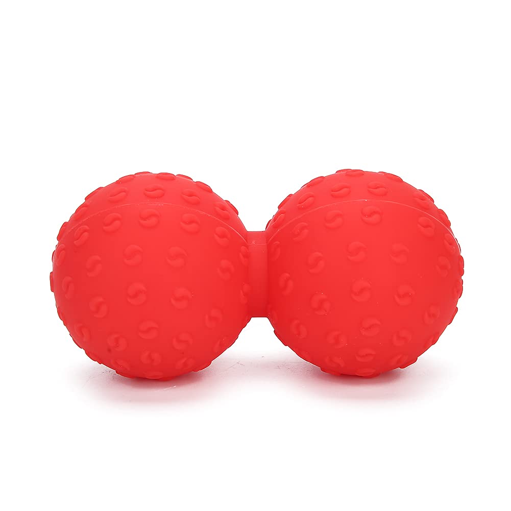Double Massage Ball, Muscle Release Deep Tissue Massage Yoga Gym Fitness Ball for Soothes Tight Muscles and Promotes Blood Circulation (red), Fitness Massage Ball Yoga Gym Ball Muscle Release Bal