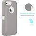 iPhone 5S Case,iPhone SE Case,Fogeek Heavy Duty PC and TPU Combo Protective Defender Body Armor Case Compatible for iPhone 5S,iPhone SE and iPhone 5 with Fingerprint Function (Light Grey/White)