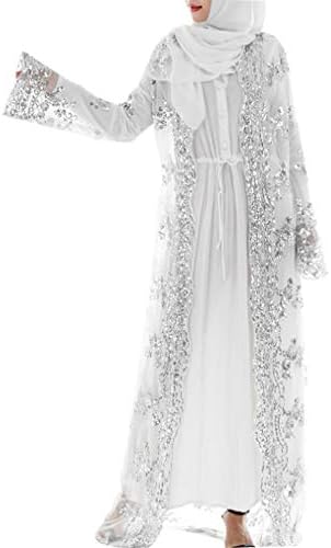Muslim Long Sleeve Robe Gowns Women Plus Size Cardigan Islamic Prayer Tunic