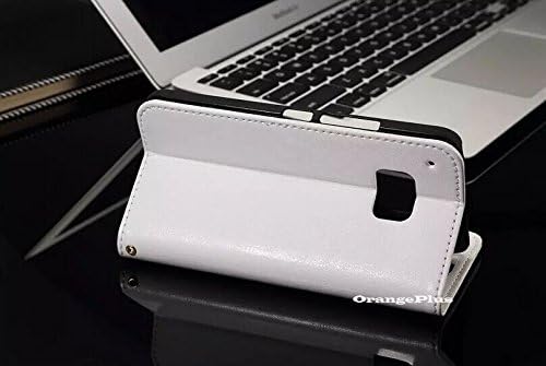 M9 Case, OrangePlus Wallect Case for HTC One M9, Premium Leather Case with Stand,ID &amp; Credit Card Pockets Flip Cover HTC One M9 Leather (White)
