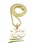 Solid Perfect Score 100 Emoji Pendant 2mm 24