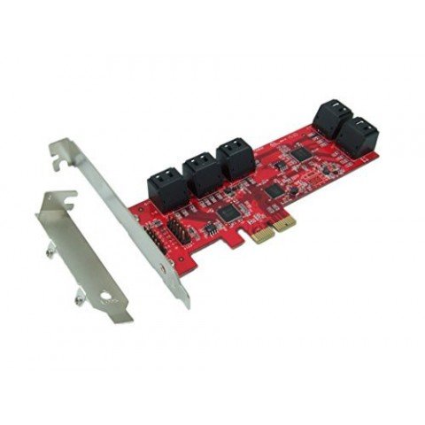 10 Ports AHCI 6Gbps SATA III Low Profile PCIe 2.0 Host Adapter