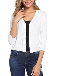 iClosam - Chaqueta de punto para mujer con frente abierto