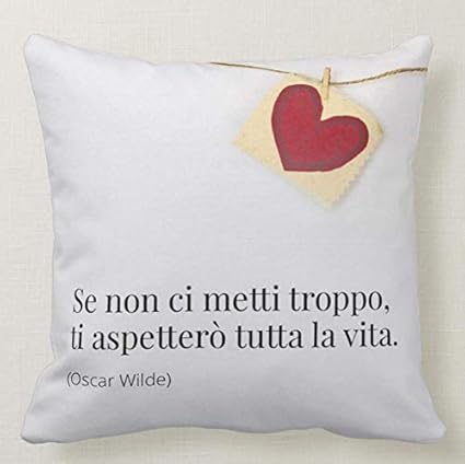 Pillow Cuscino Personalizzato 40x40 Cuscino Dedica Frase Amore Oscar Wilde Se Non Ci Metti Troppo Ti Aspettero Tutta La Vita Idea Regalo Amazon It Casa E Cucina