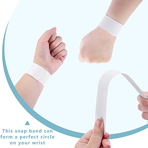 AMOR PRESENT Slap Bracelets Bulk, 72PCS White Slap Bracelets DIY Wrist Band Blank Snap Band for Kids Birthday Party Favors School Crafts