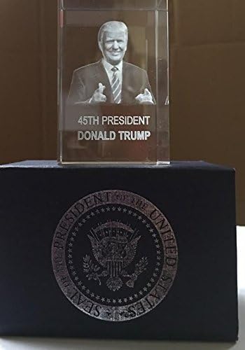 SammyCShop Donald Trump 3D Laser Etched Glass Paperweight 3" x 2"
