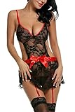 Avidlove Women Babydoll Lingerie Set Sexy Lace Chemise Dresses