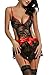 Avidlove Women Babydoll Lingerie Set Sexy Lace Chemise Dresses