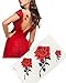 Flower Temporary Tattoo Stickers for Women, Kids, Men, Girls – 100+ Different Transfer Stickers, Fashion Fake Tattoos Waterproof, Tattoo Stickers with red pink rose, butterfly, heart