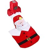 DOYOLLA Funny Santa Claus Toilet Seat Cover and Rug Set Red Christmas Bathroom Sets Decorations