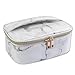 MAGEFY Marble Makeup Bag Portable Travel Cosmetic Bag Organizer Multifunction Case with Gold Zipper Toiletry Bag for Woman (7.95