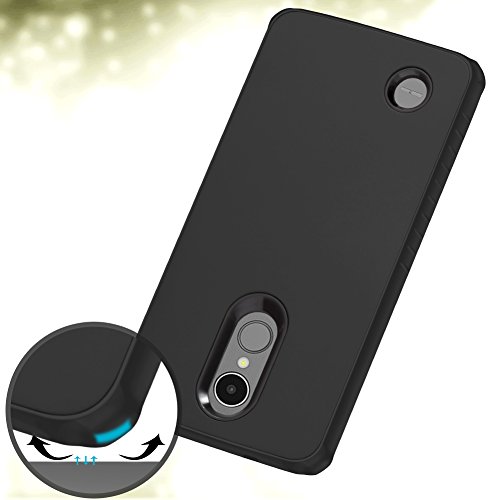 LG Aristo 2/LG Tribute Dynasty/LG Zone 4/LG Fortune 2/LG Risio 3/LG Rebel 3 LTE Phone/Rebel 2/Fortune/Risio 2 Case, OEAGO Dual Layer Hybrid Shock Absorbing Protective Phone Case Cover - Black - Thumbnail 2