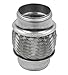 RP Remarkable Power, 2 inch Inlet Exhaust Flex Pipe, ID x 4 Length Flexible Tube, Stainless Steel Double Braid Heavy Duty Universal type Muffler Pipe RK7505 Replacement part