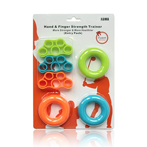 ADMA Hand Squeezer Exerciser,Hand Grip Strengthener Workout,Grip Strength Trainer,Finger Stretcher Resistance Bands,3 Levels Hand Gripper Great for Hand Strengthener & Hand Rehabilitation (6) - Thumbnail 4