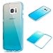 Samsung Galaxy S7 Edge, G9350 Gradient Color Mirror Soft TPU Case with Shockproof PC Bumper for S7 Edge (Blue)