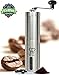 Silva Manual Coffee Grinder - Hand Coffee Bean Grinder | Ceramic Burr Coffee Mill for French Press, Espresso, Turkish, Aeropress - Brushed Stainless Steel - Bonus Scoop