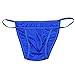 FEESHOW Men's Silky Bugle Pouch Tanga Briefs Bikini Underwear (Royal Blue)