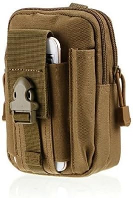 Idealgo Universal Multipurpose Capacity Tactical Smartphone Holster EDC Security Pack Carry Accessory Kit Waist Pack Cell Phone Pouch Tools Holster Belt Bag for Camping Hiking (Tan)
