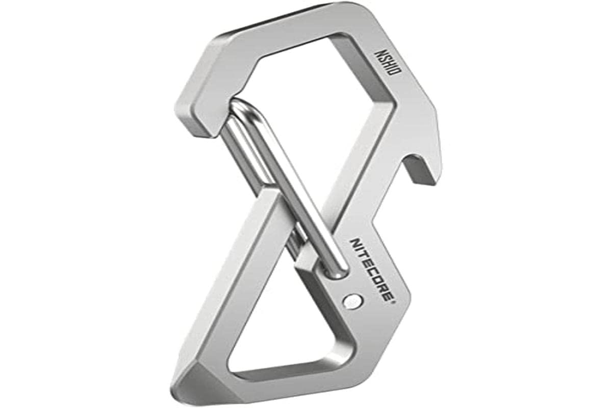 Nitecore Titanium Carabiner NSH10, Clip Hooks Can also be used as a bottle opener and slotted screwdriver