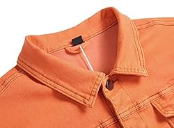 LAMKUKU Mens Denim Jacket Ripped Slim Jean Jacket