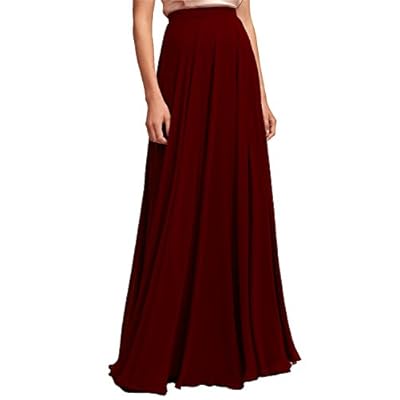 karever Chiffon Bridesmaid Dresses Long Woman Maxi Skirt Beach Blush