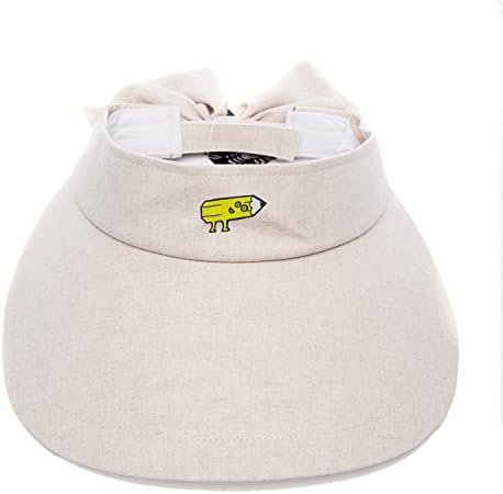 Women Waterproof Sun Visor Embroidered Cartoon Pencil Outdoor Summer Hat Light Khaki